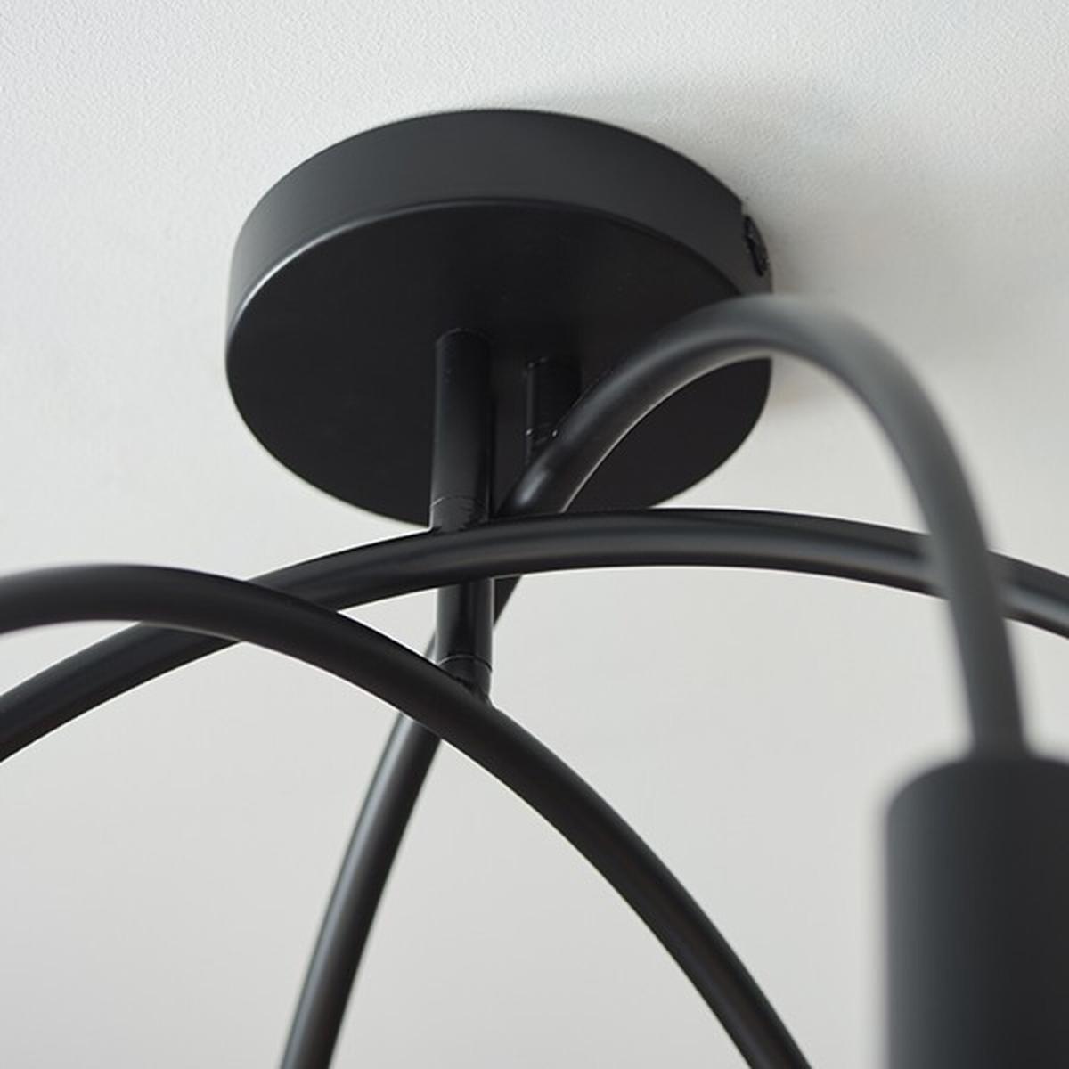 Studio 6 Light Semi Flush Light Matt Black, E27 - Matt Black – image 3