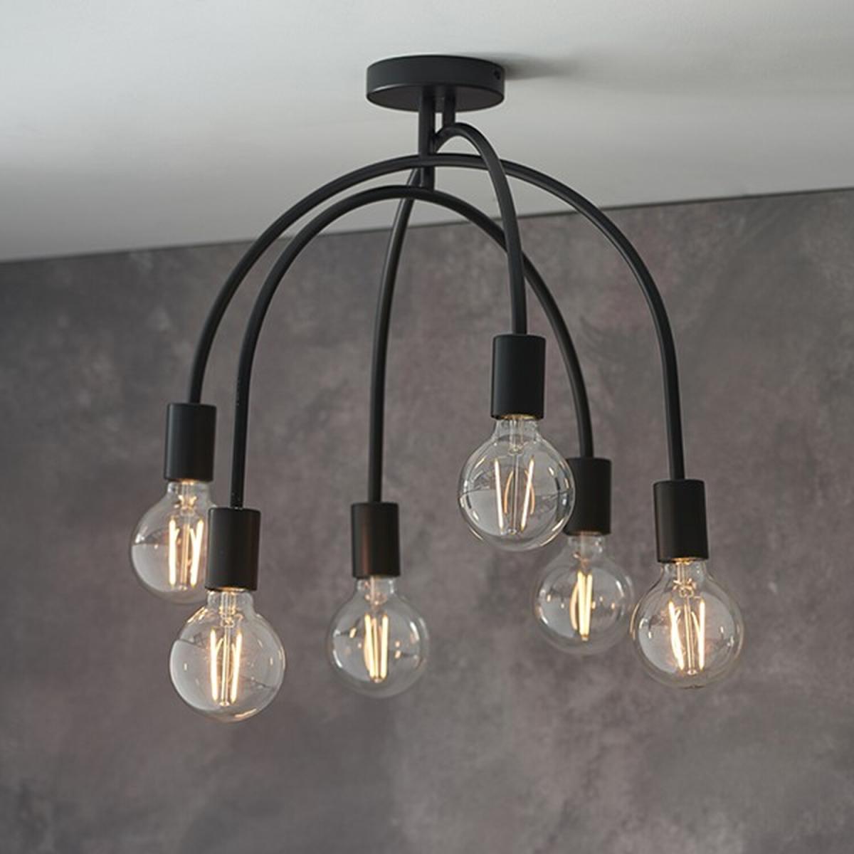 Studio 6 Light Semi Flush Light Matt Black, E27 - Matt Black – image 4