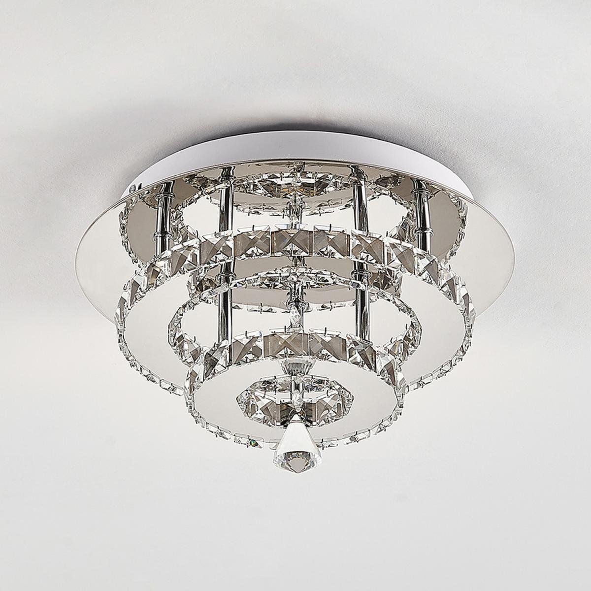 Tiered LED Crystal Ceiling Light - Cool White – image 2