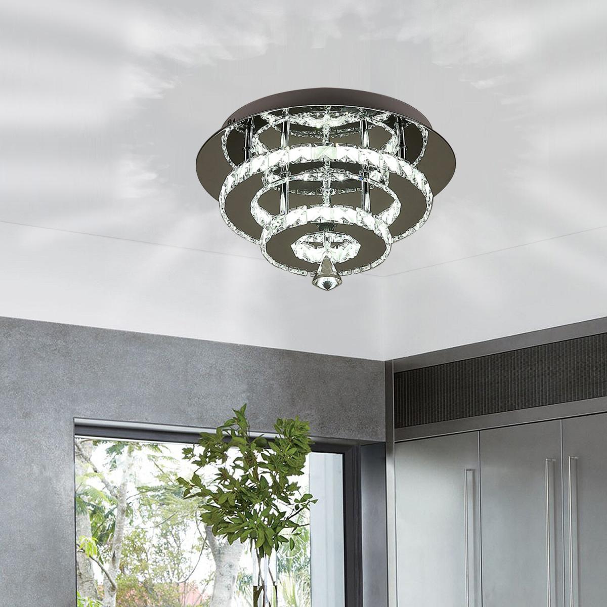 Tiered LED Crystal Ceiling Light - Cool White – image 4