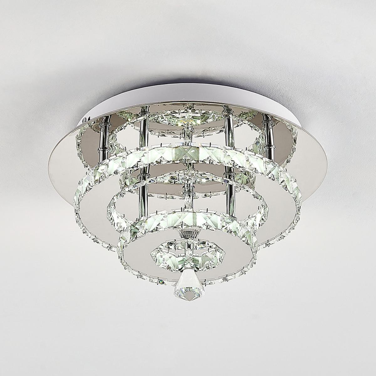 Tiered LED Crystal Ceiling Light - Cool White – image 1