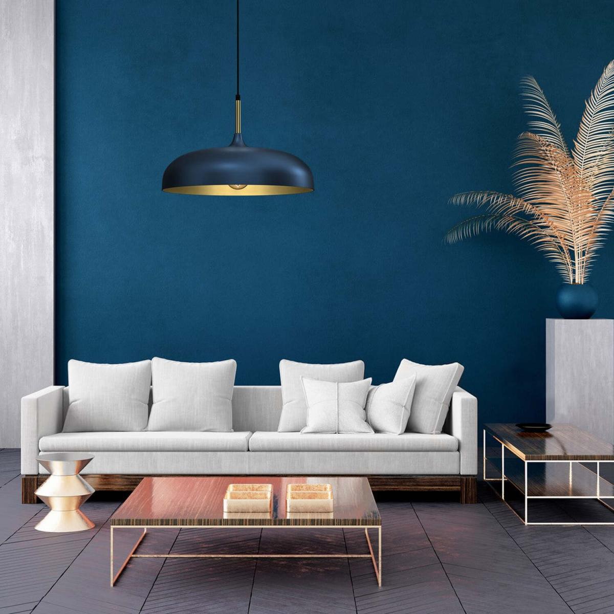 Milagro Pendant Lamp Lincoln Blue 1xE27 - Blue/Gold – image 2