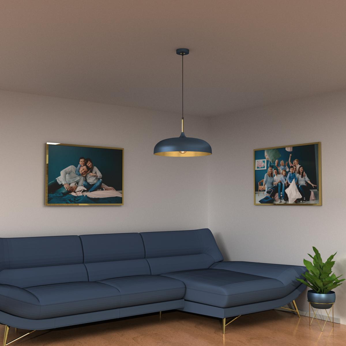 Milagro Pendant Lamp Lincoln Blue 1xE27 - Blue/Gold – image 3