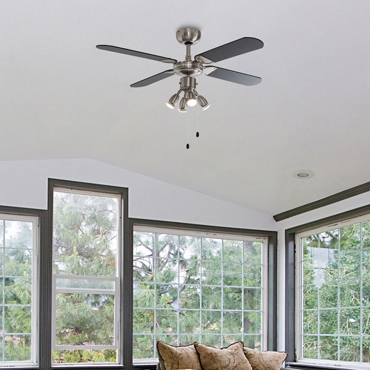 4 Way Silver Ceiling Fan Light - Silver – image 2