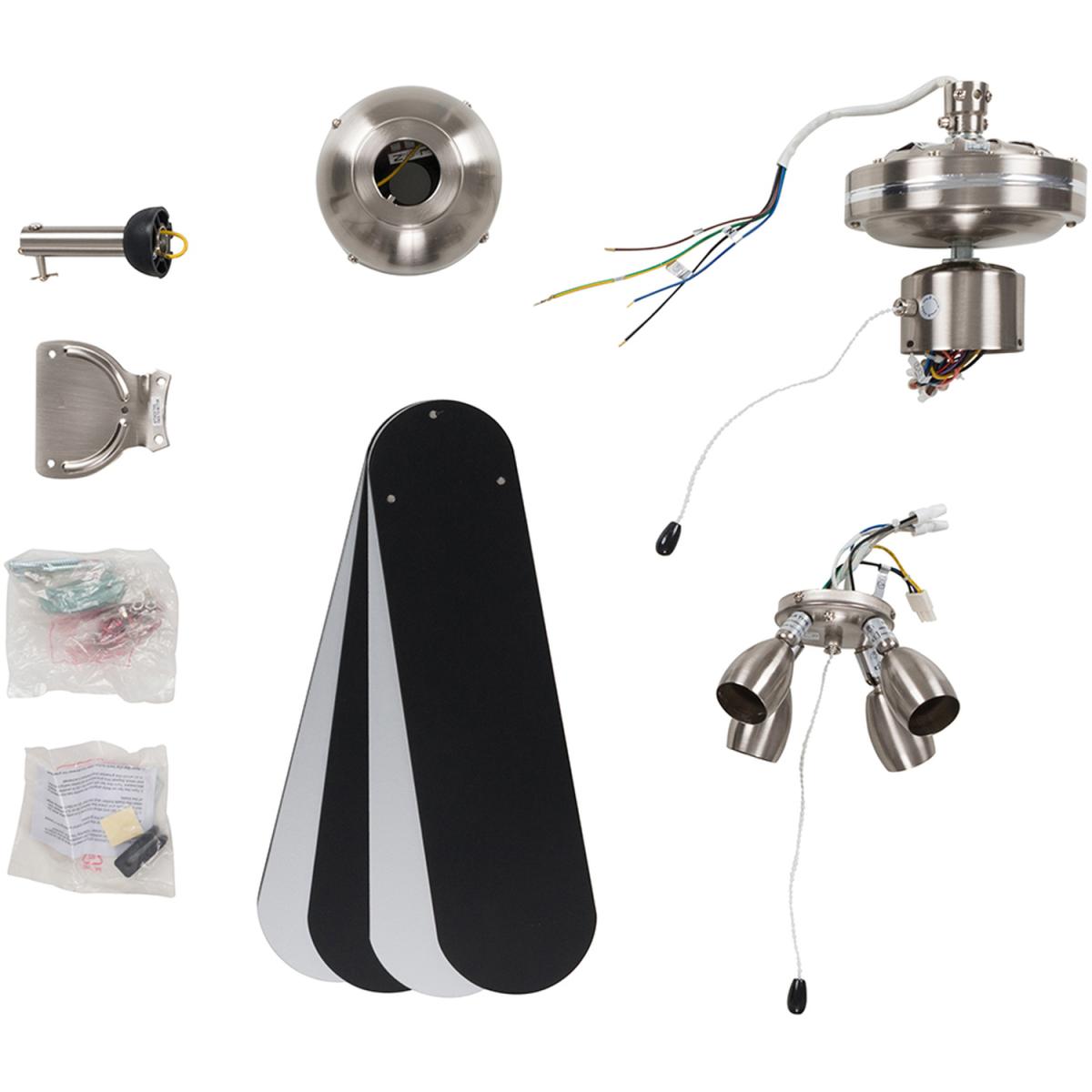 4 Way Silver Ceiling Fan Light - Silver – image 5