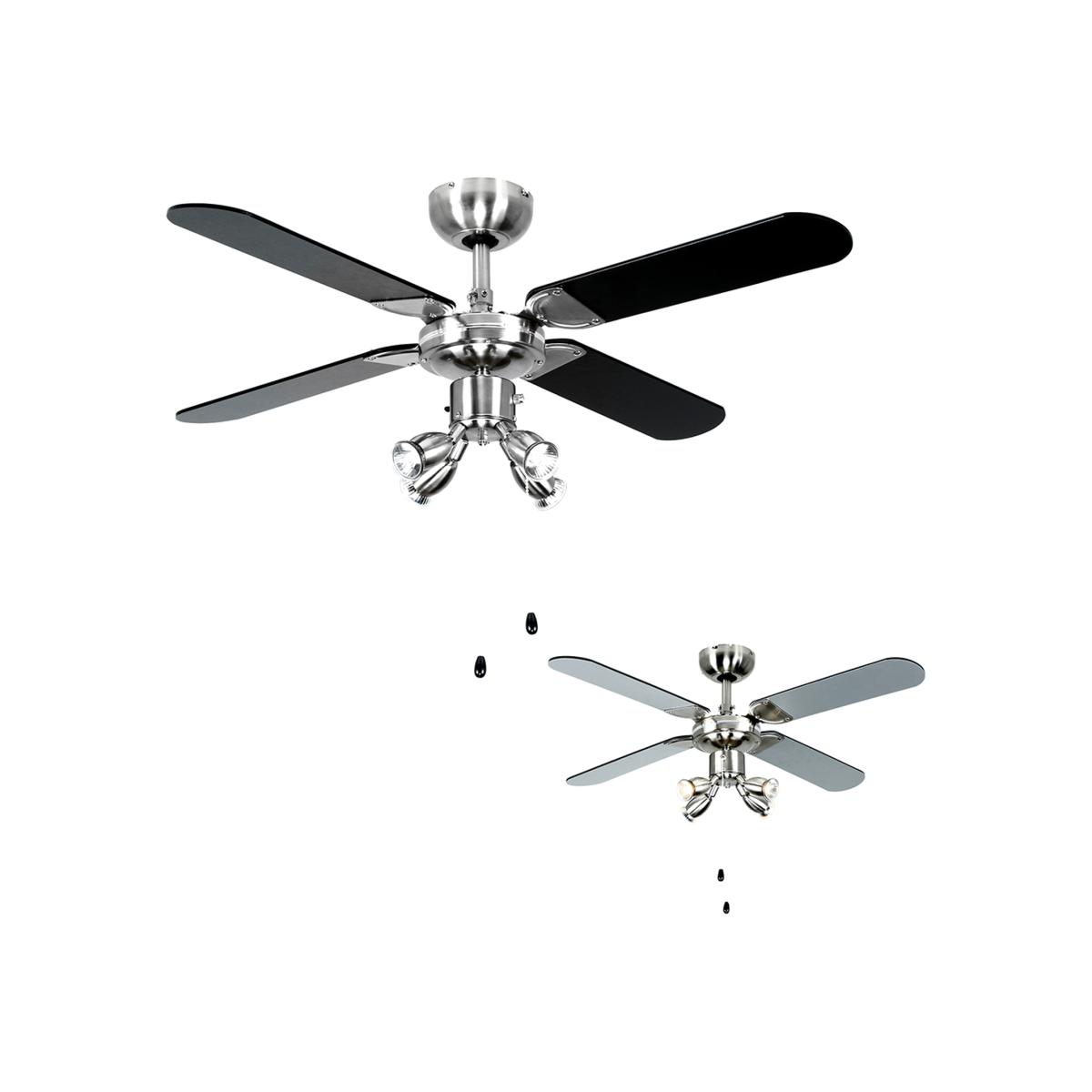 4 Way Silver Ceiling Fan Light - Silver – image 1