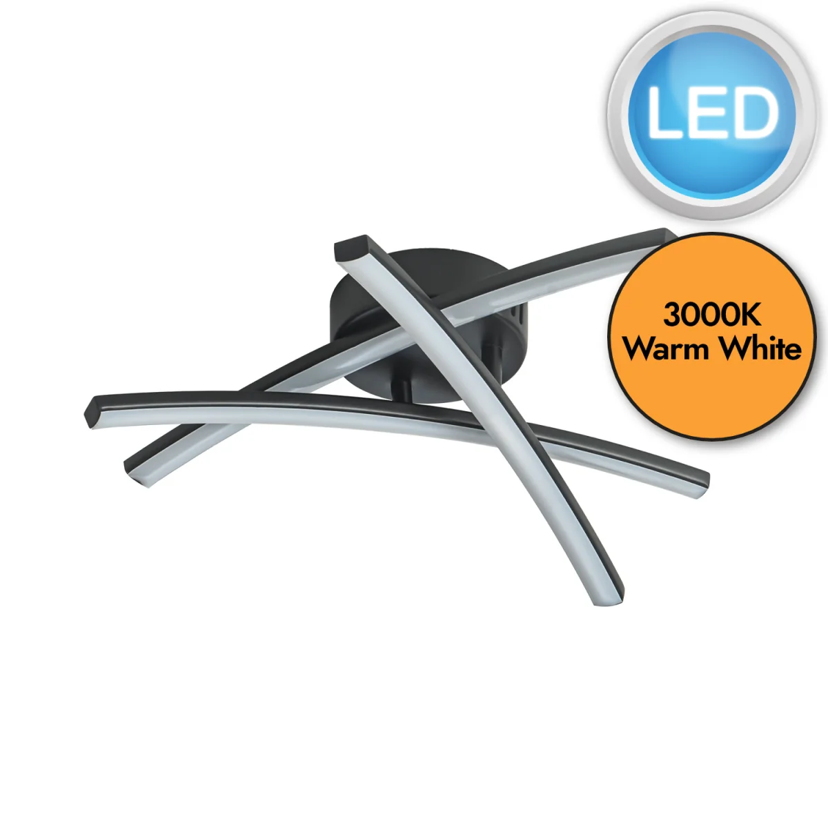 Yardley Flush Ceiling Light - Matt Black And Opal Pc – image 3