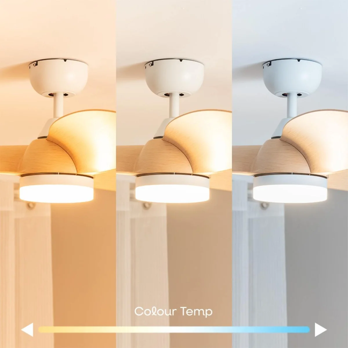 Matte Natural Wood 36" 3 Blade Ceiling Light Fan with Remote - Brown – image 4