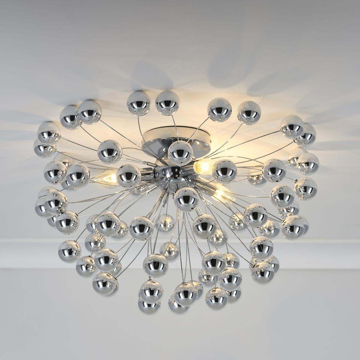3 Light Chrome Spheres Ceiling Fitting – image 2