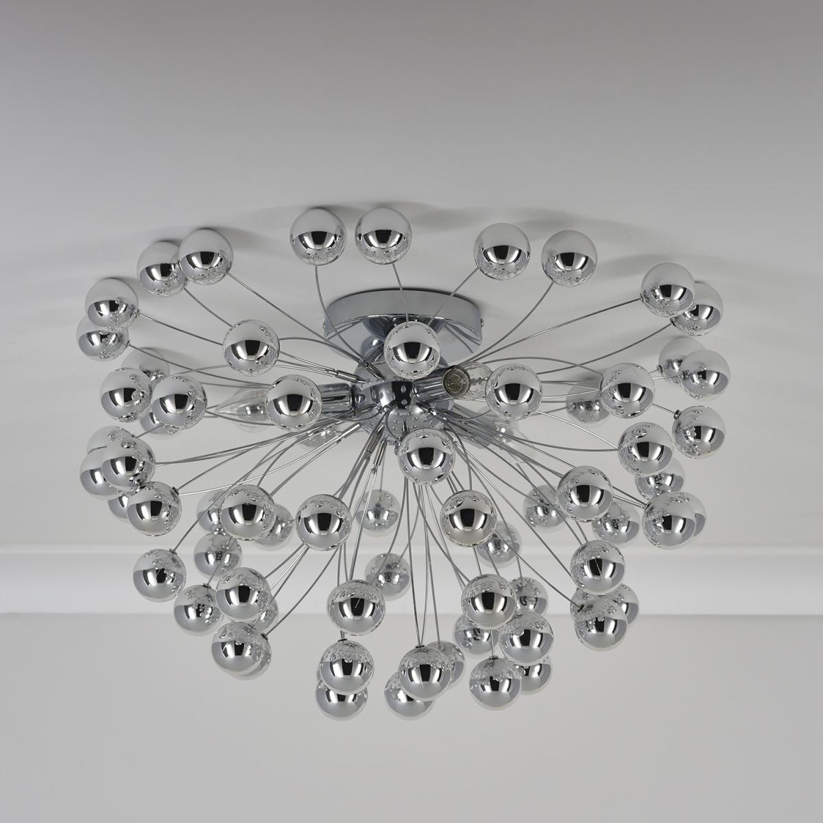 3 Light Chrome Spheres Ceiling Fitting – image 3