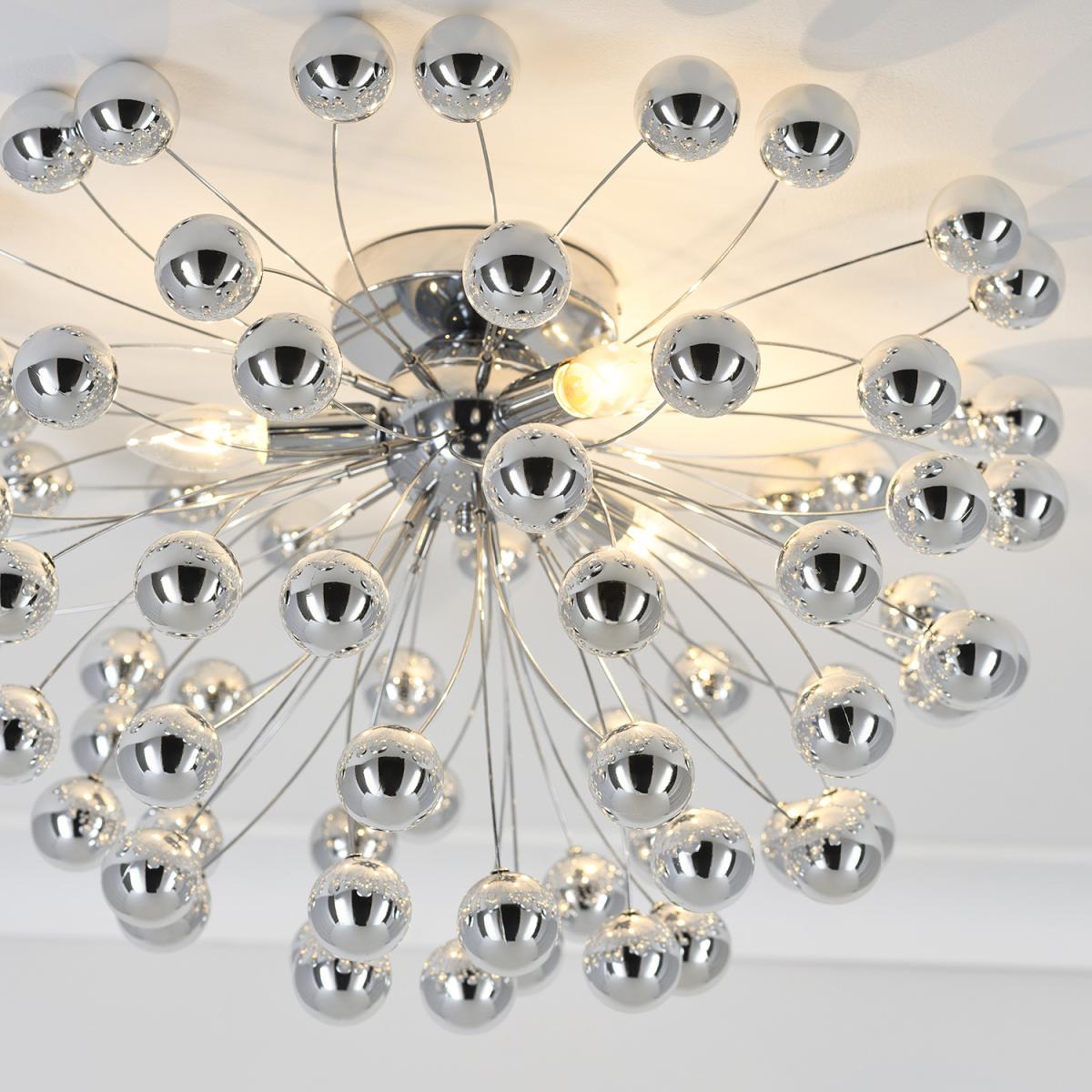 3 Light Chrome Spheres Ceiling Fitting – image 4