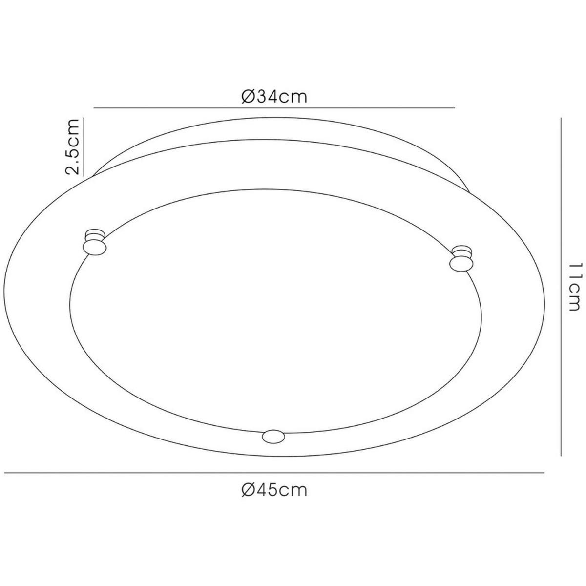 Brooklyn Flush Ceiling, 450mm Round, 3 Light E27 Polished Chrome - Polished Chrome – image 5