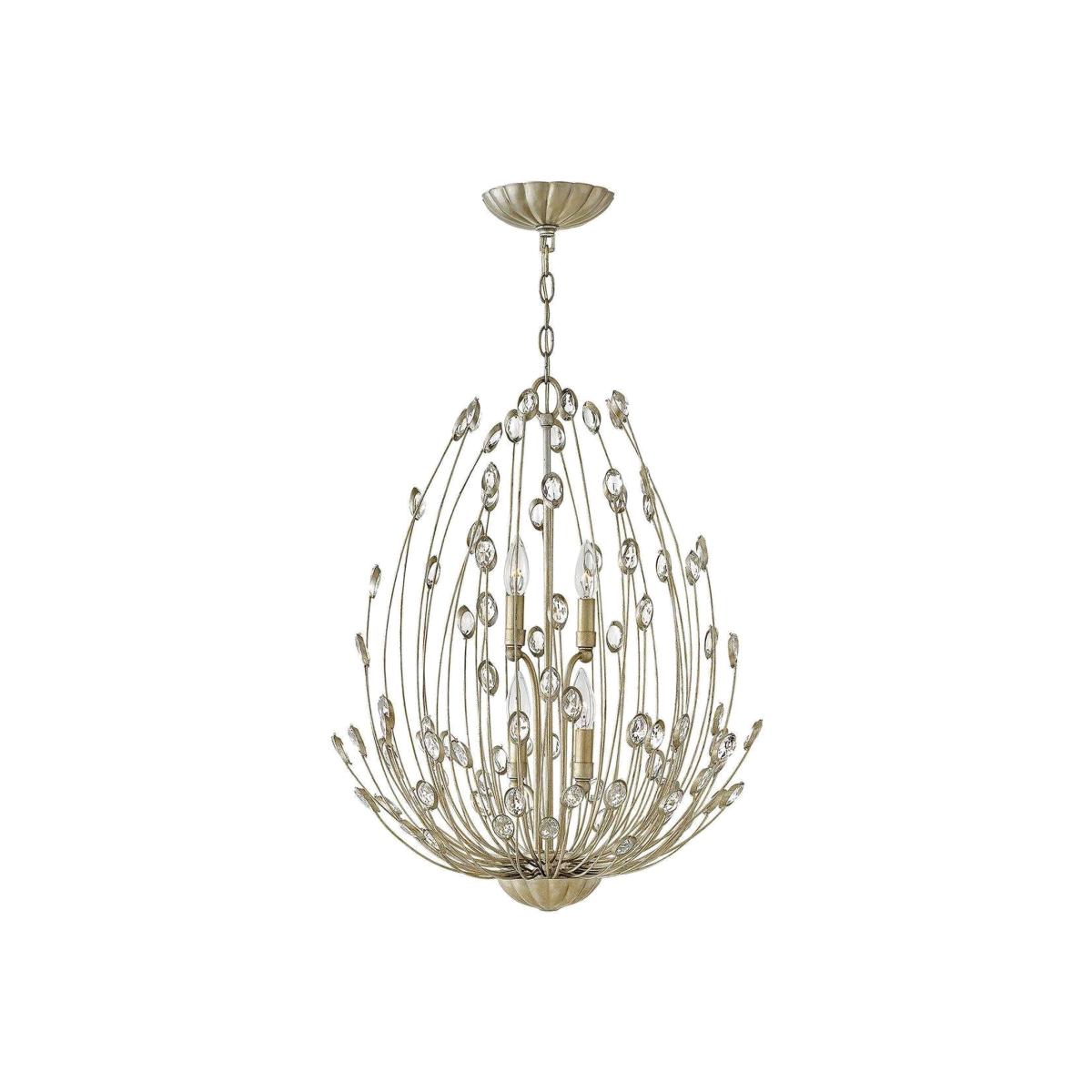 Tulah Chandelier 4 Light Silver Finish, E14 - Silver