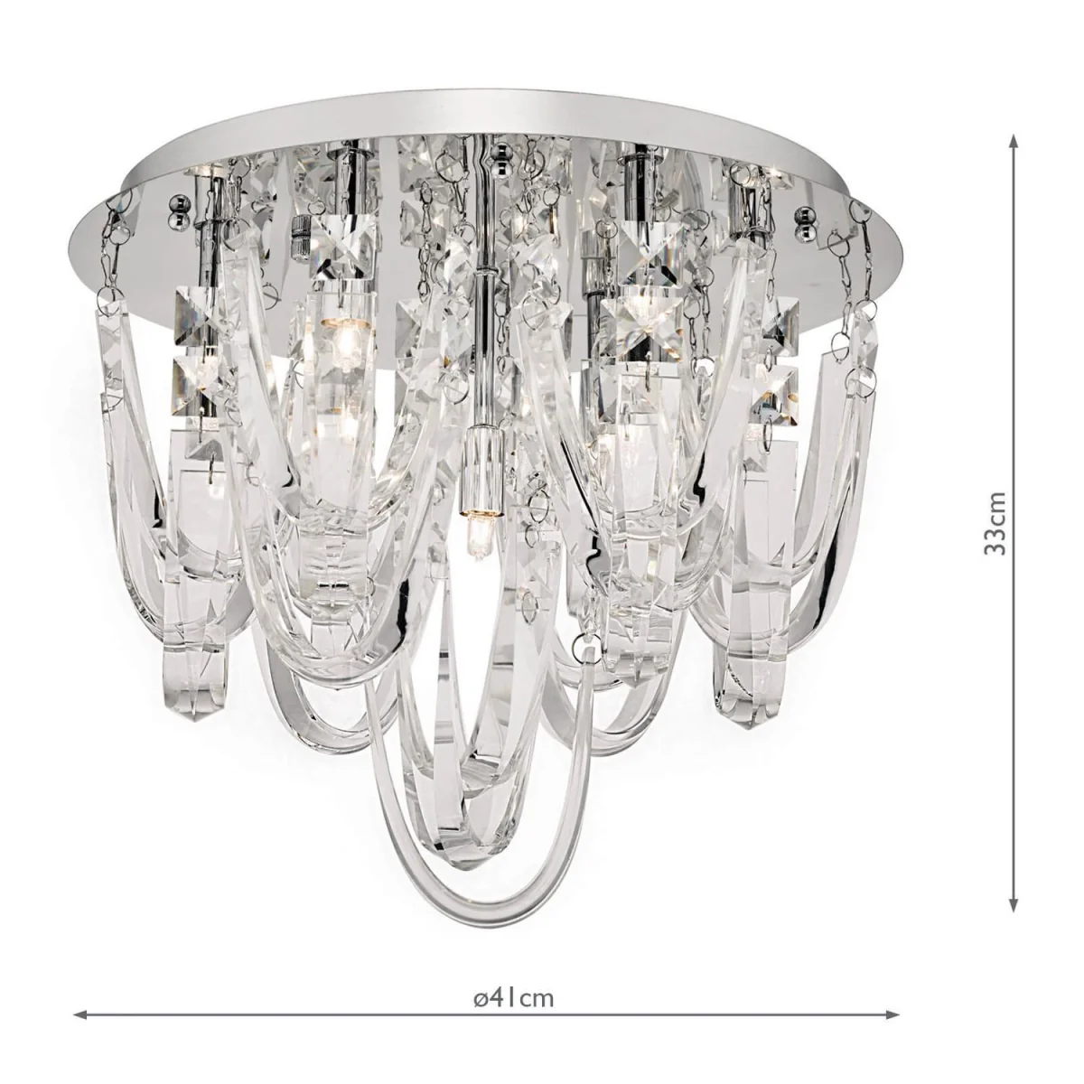 Roxanne 7 Light Flush Polished Chrome Crystal – image 3