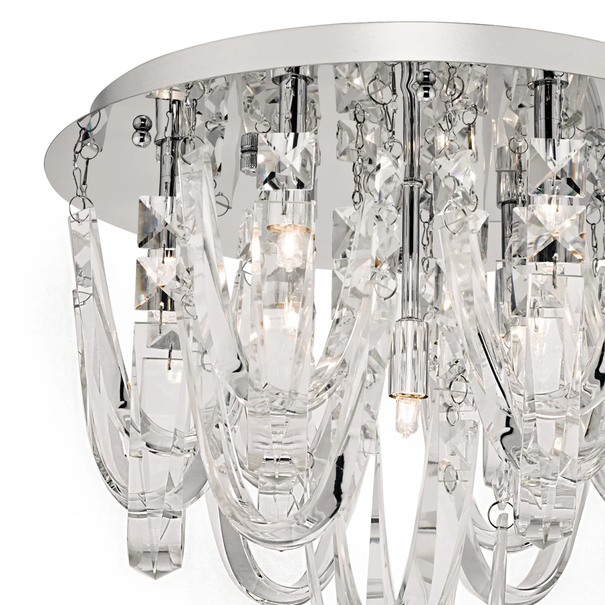 Roxanne 7 Light Flush Polished Chrome Crystal – image 1