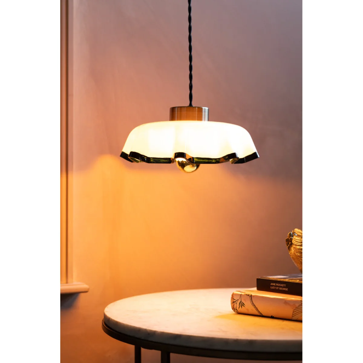 Pink Pleated Glass Easyfit Ceiling Light Shade – image 2