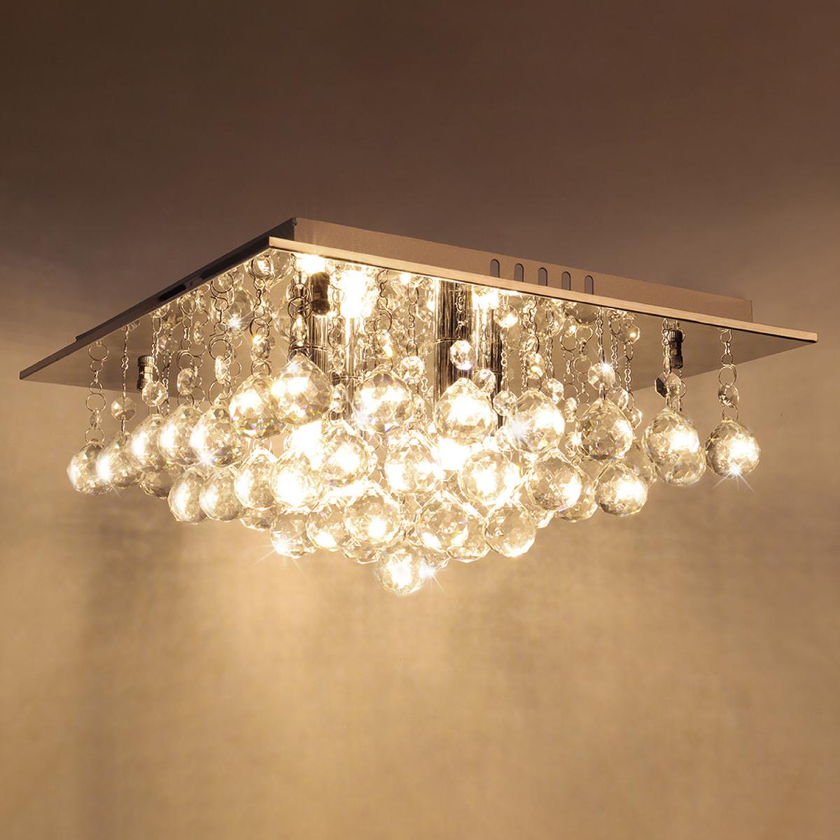 Crystal Semi Flush Light - Silver – image 2