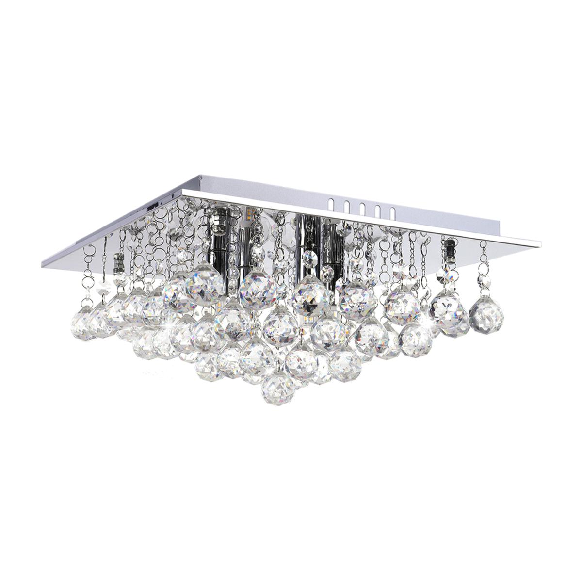 Crystal Semi Flush Light - Silver – image 1