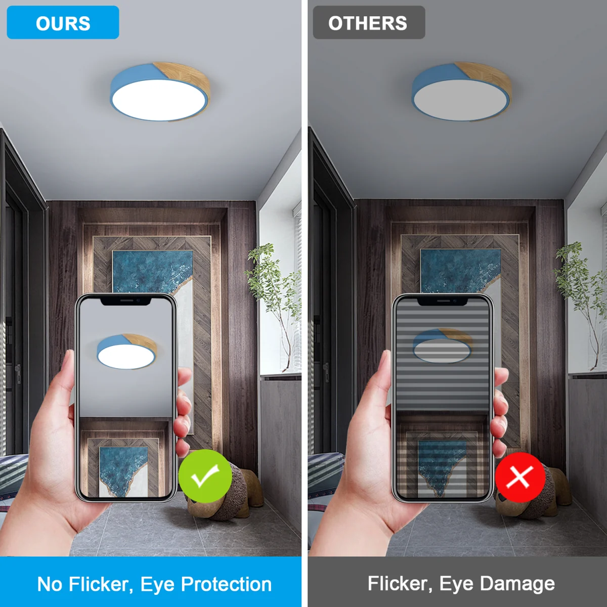 GOECO LED Ceiling Light Round, 24W, 6500K, 30cm, Round, Modern, Blue - Blue – image 4
