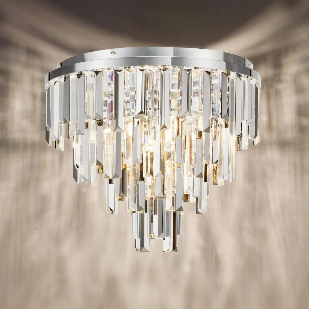 Fuentes 5 Light Flush Polished Chrome and Crystal - Silver – image 5