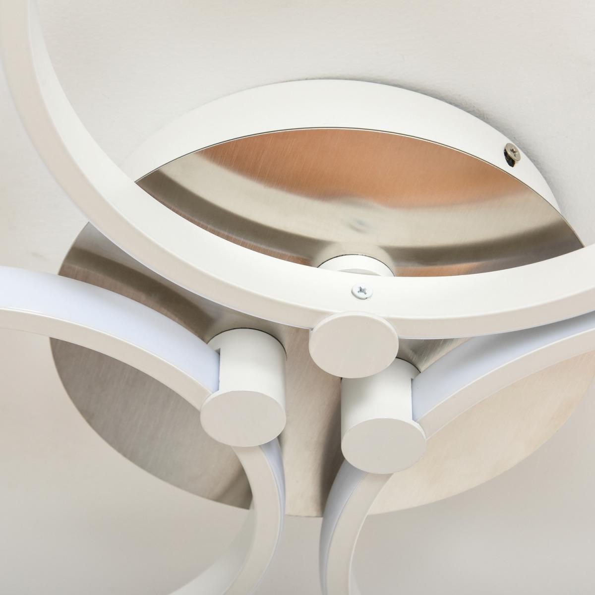 Three Circle LED Ceiling Modern Light with Metal Base - Silver, White – image 9