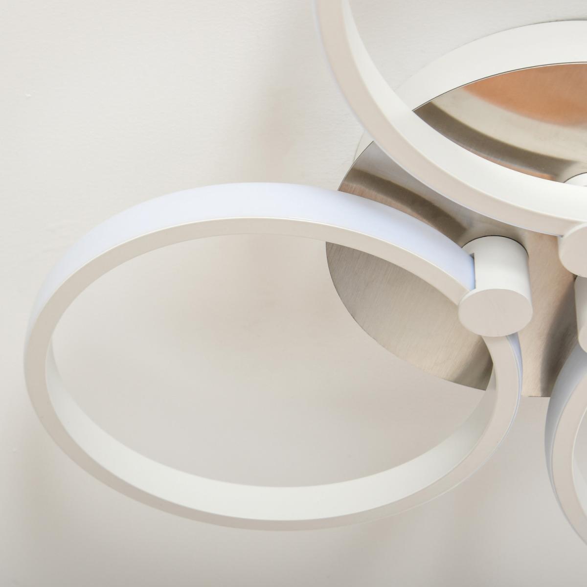 Three Circle LED Ceiling Modern Light with Metal Base - Silver, White – image 10
