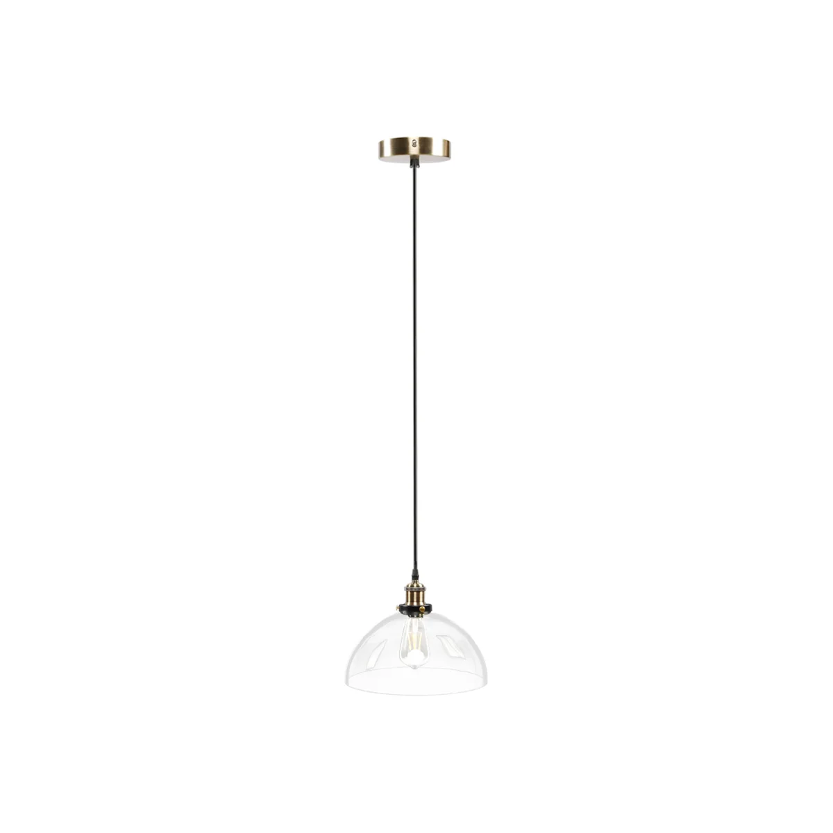 Minimal 1-Light Glass Pendant Light with Clear Lampshade - Clear – image 1