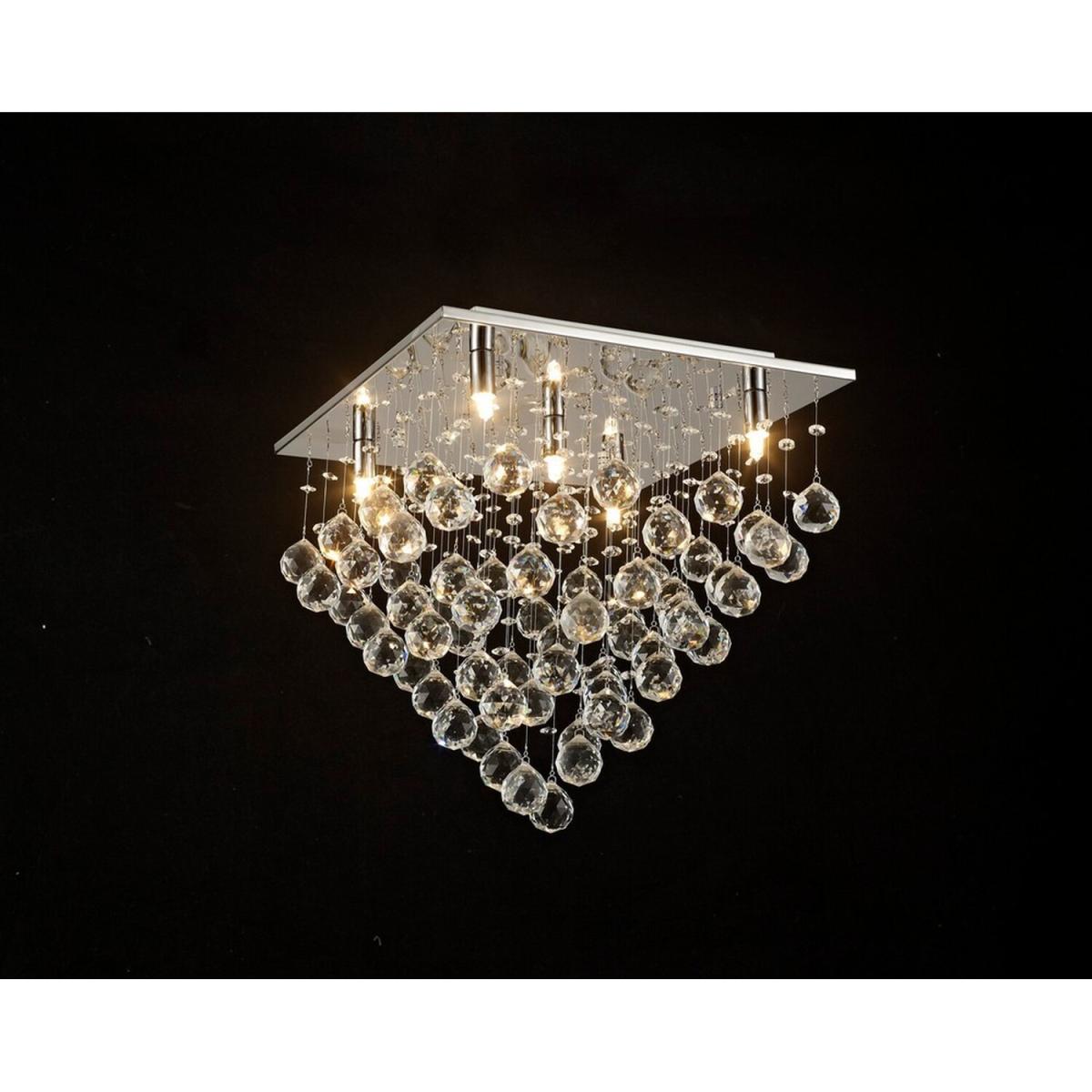 Colorado Semi Flush Ceiling Square 5 Light Polished Chrome, Crystal - Polished Chrome – image 2