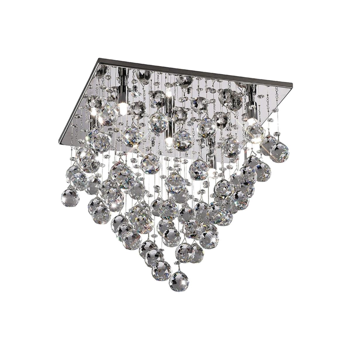 Colorado Semi Flush Ceiling Square 5 Light Polished Chrome, Crystal - Polished Chrome – image 1