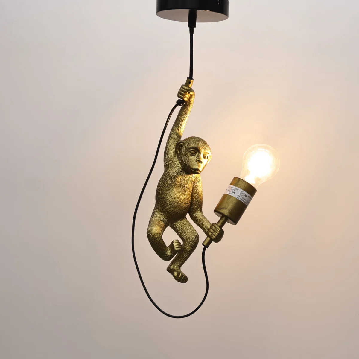 Norman Ceiling Single Pendant Light - Gold Resin With Black Detail – image 2