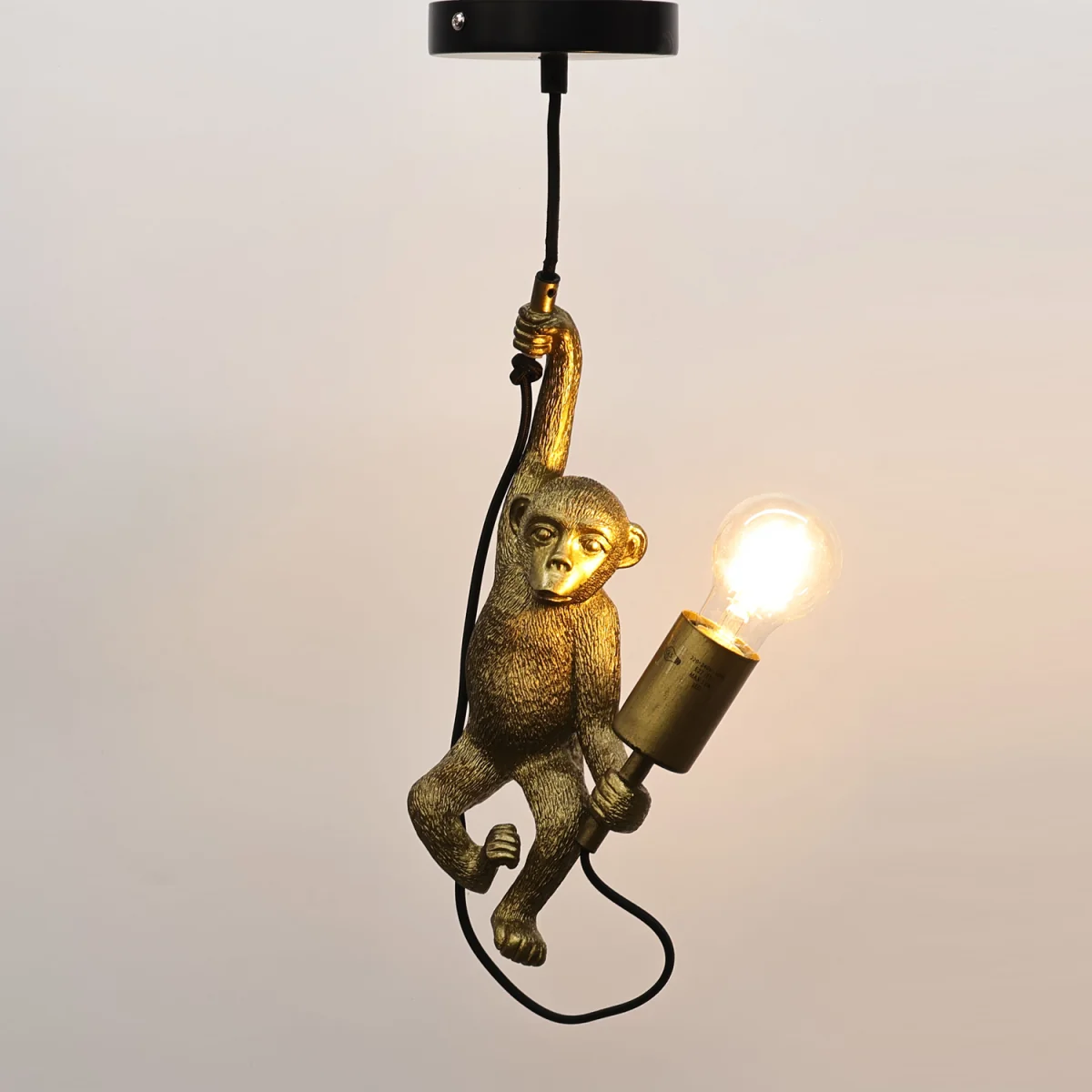 Norman Ceiling Single Pendant Light - Gold Resin With Black Detail – image 3