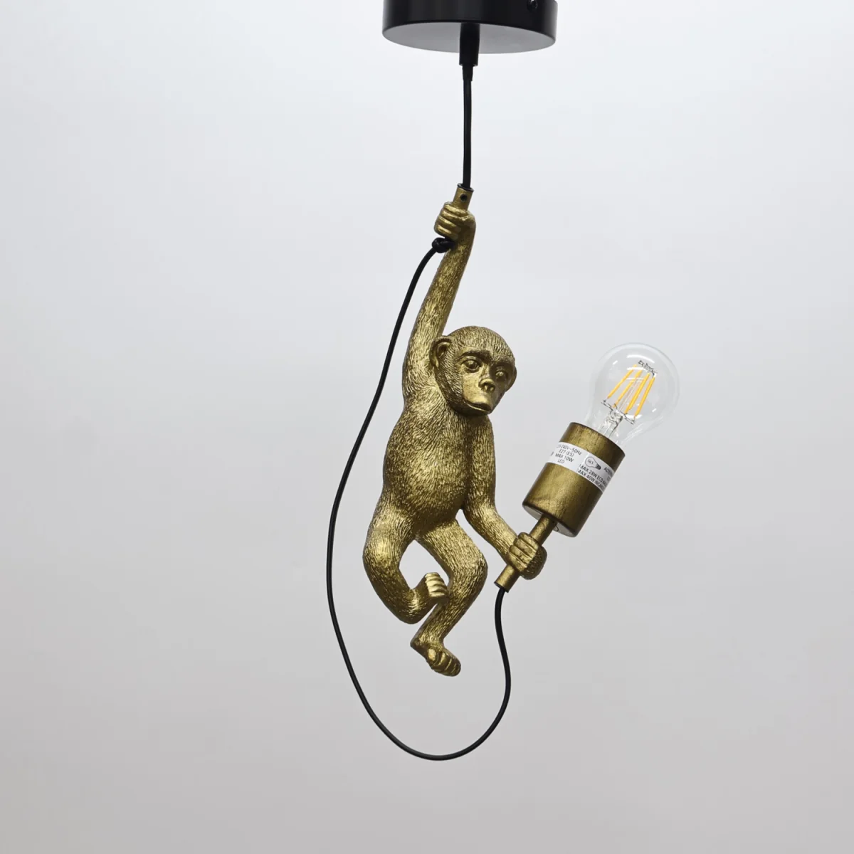 Norman Ceiling Single Pendant Light - Gold Resin With Black Detail – image 4