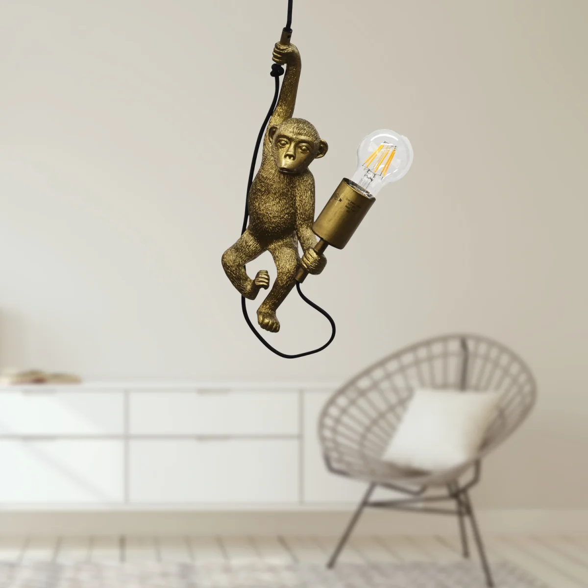 Norman Ceiling Single Pendant Light - Gold Resin With Black Detail – image 5