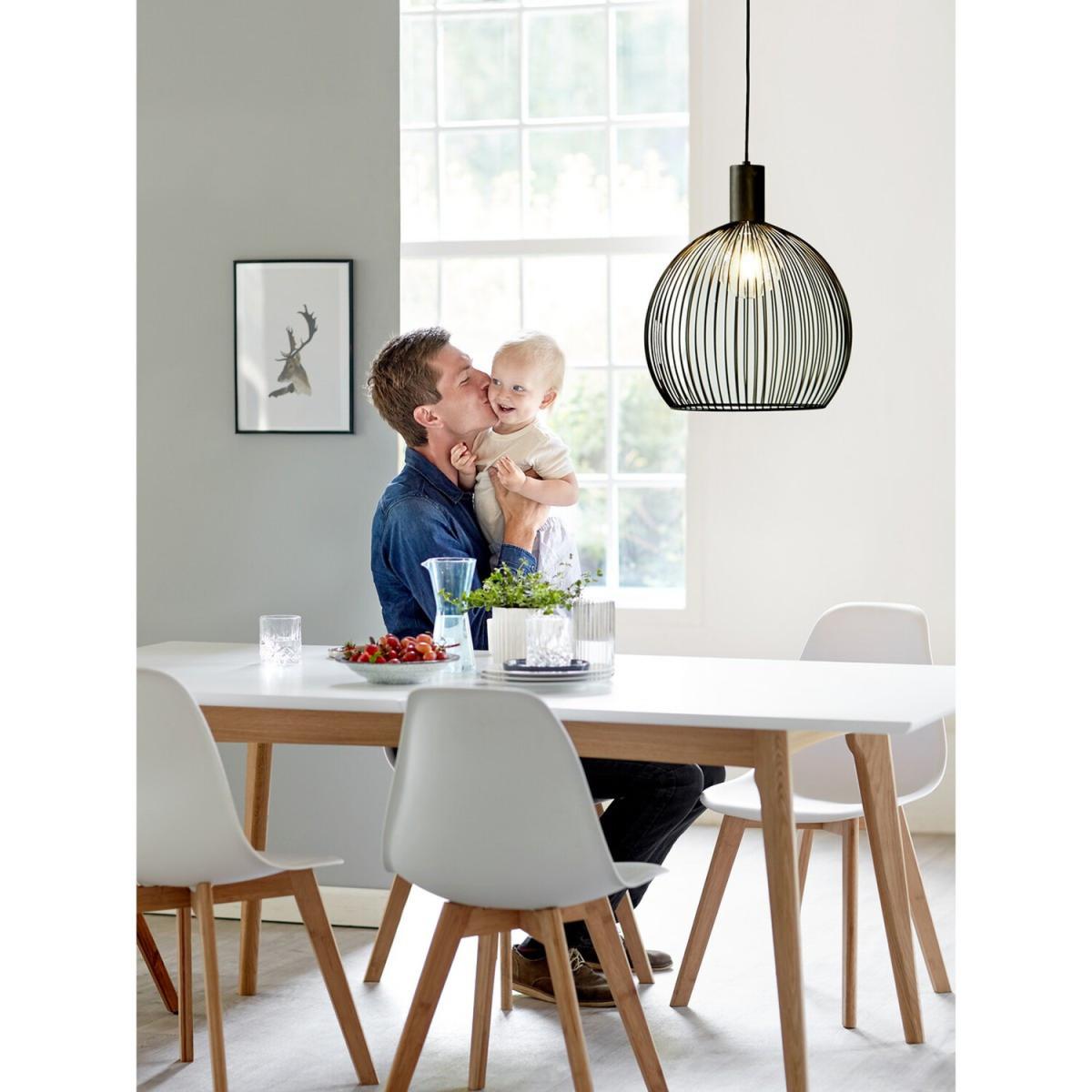Aver 50cm Wire Frame Pendant Ceiling Light Black, E27 - Black – image 3