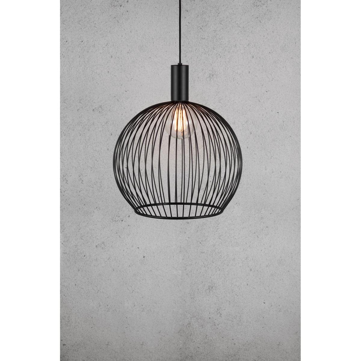 Aver 50cm Wire Frame Pendant Ceiling Light Black, E27 - Black – image 5