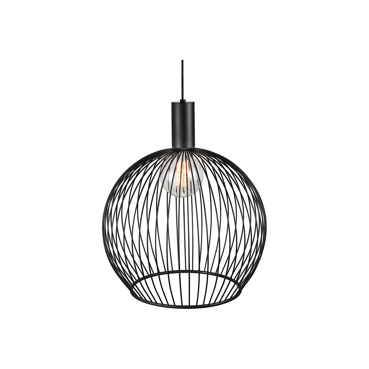 Aver 50cm Wire Frame Pendant Ceiling Light Black, E27 - Black – image 1