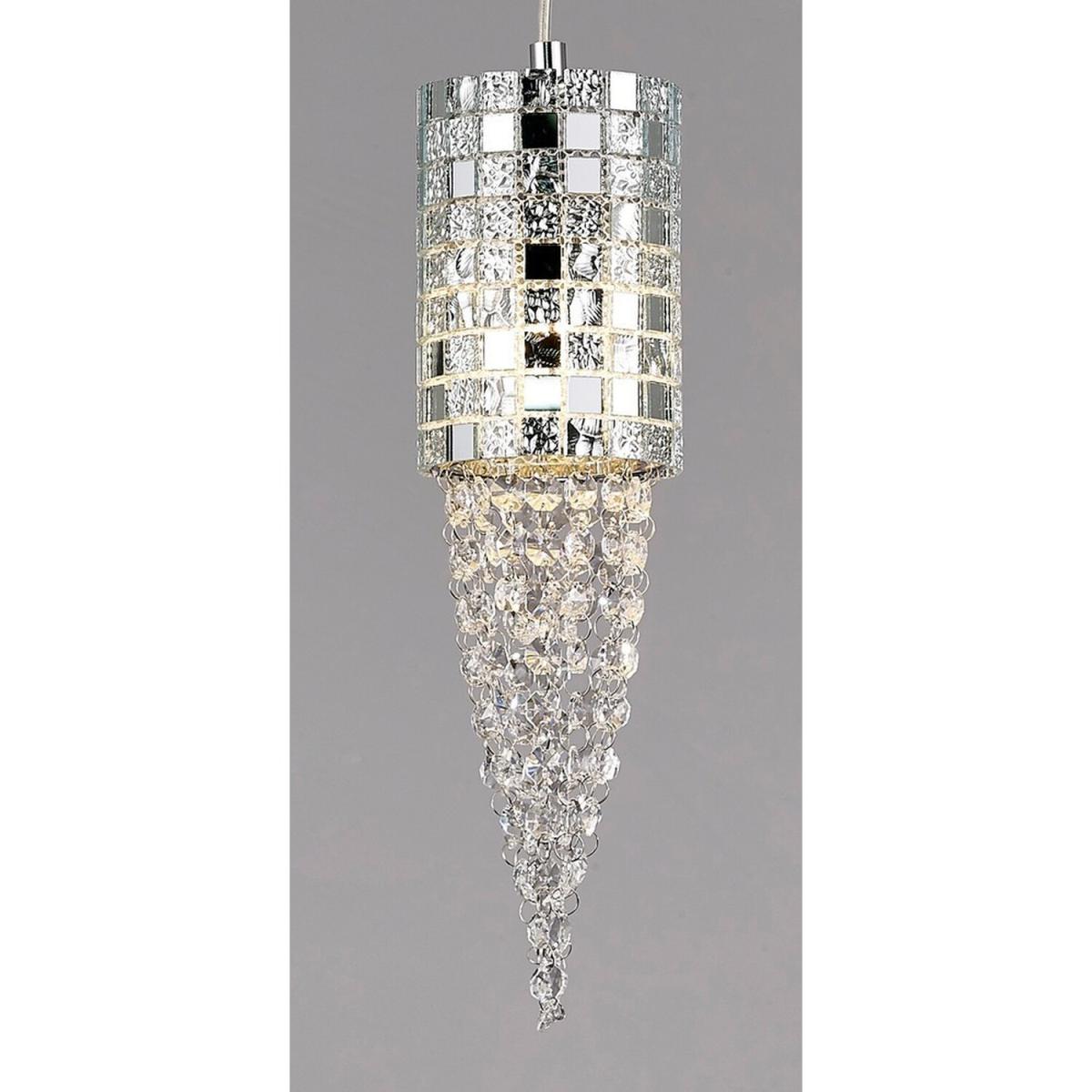 Camden Ceiling Pendant 1 Light G9 Polished Chrome, Mosaic Glass, Crystal - Polished Chrome – image 3