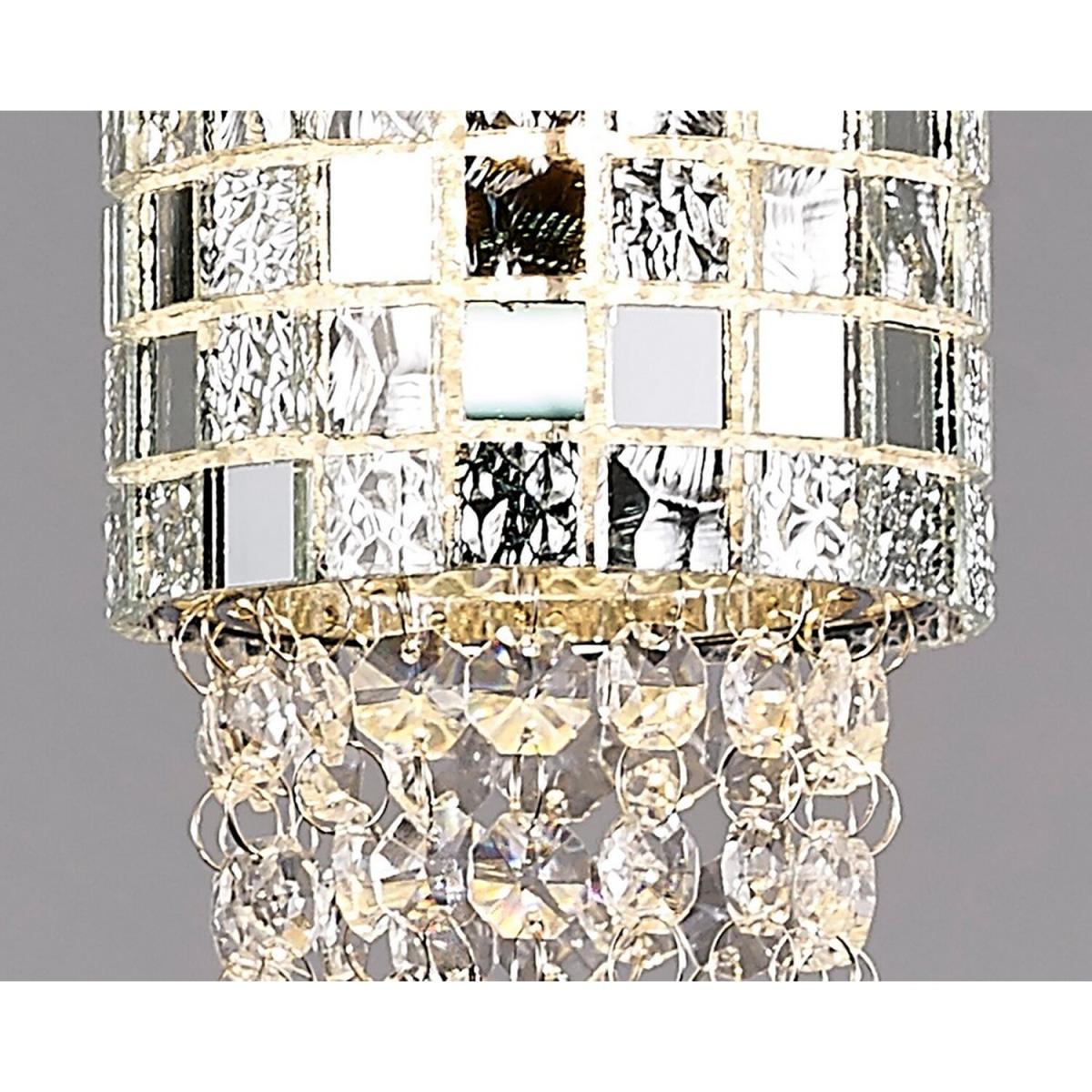 Camden Ceiling Pendant 1 Light G9 Polished Chrome, Mosaic Glass, Crystal - Polished Chrome – image 4