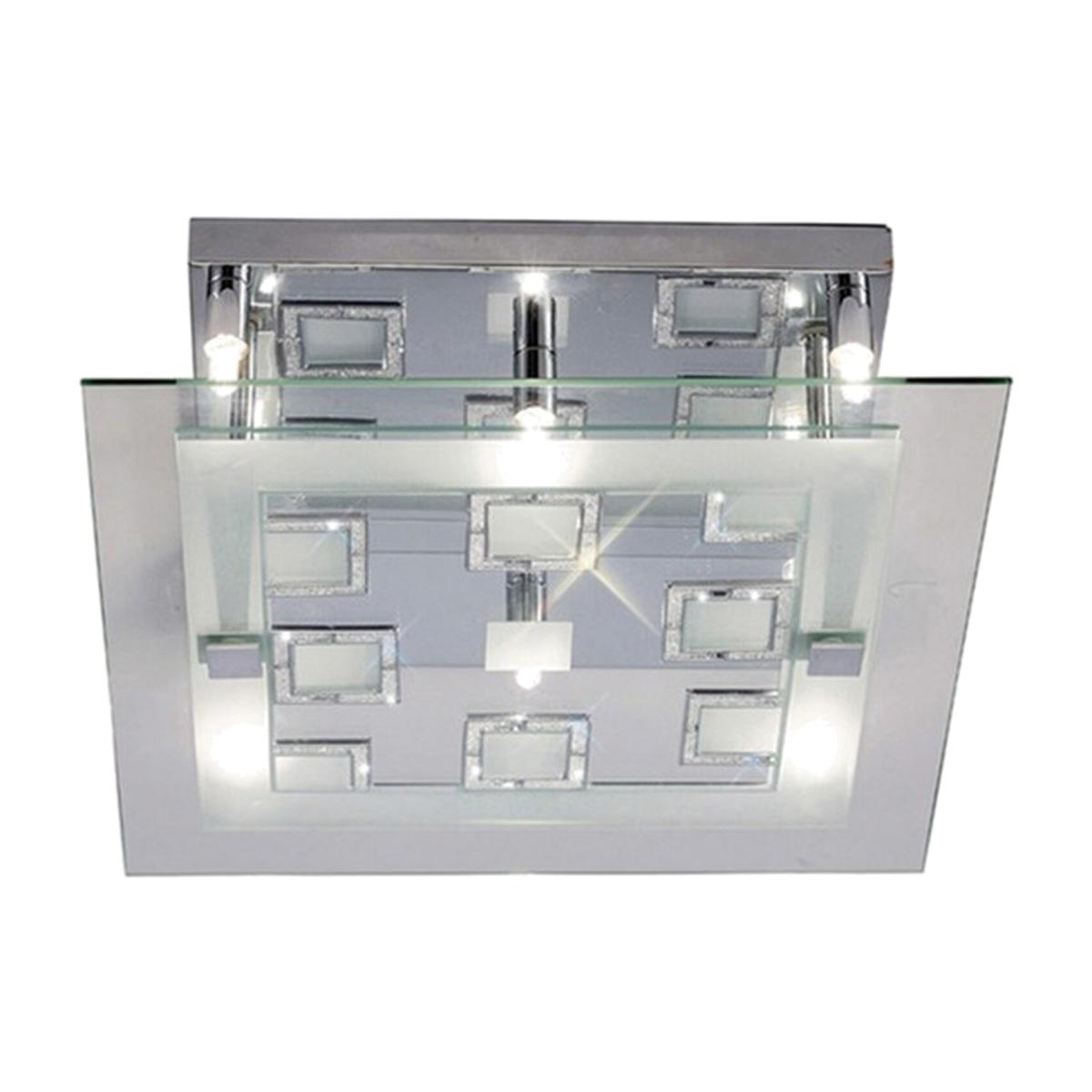 Destello Ceiling Square with Square Pattern 6 Light Polished Chrome, Crystal - Polished Chrome – image 1