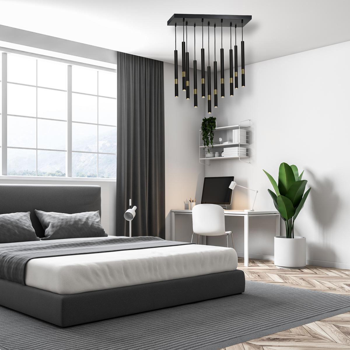Milagro Pendant Lamp Monza Black Gold 11XG9 8W - Black / Gold – image 2