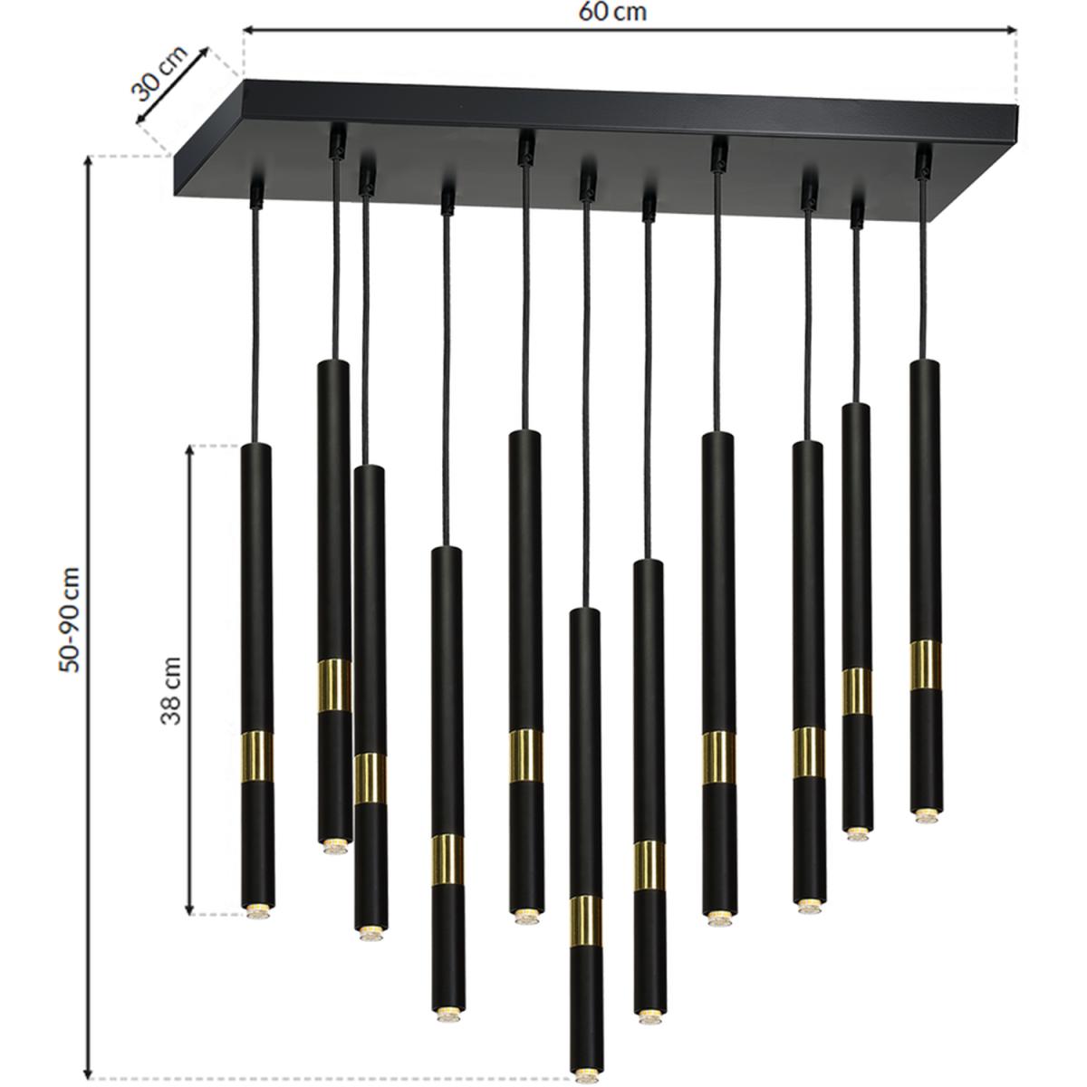 Milagro Pendant Lamp Monza Black Gold 11XG9 8W - Black / Gold – image 6