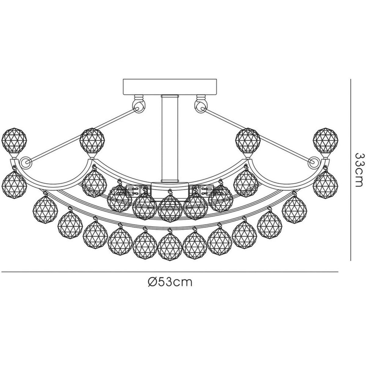 Cesto Flush Ceiling 6 Light Polished Chrome, Crystal - Polished Chrome – image 5
