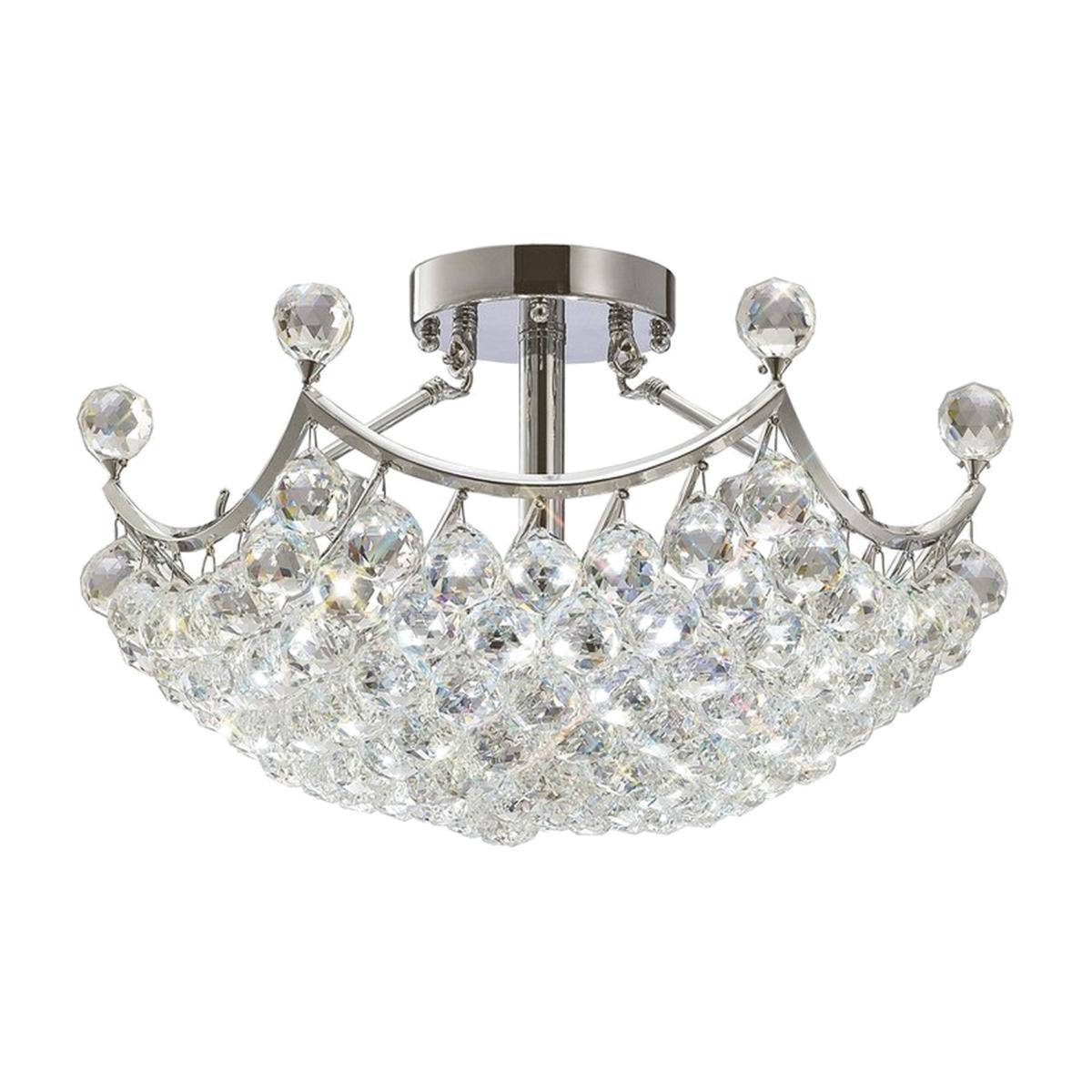 Cesto Flush Ceiling 6 Light Polished Chrome, Crystal - Polished Chrome – image 1