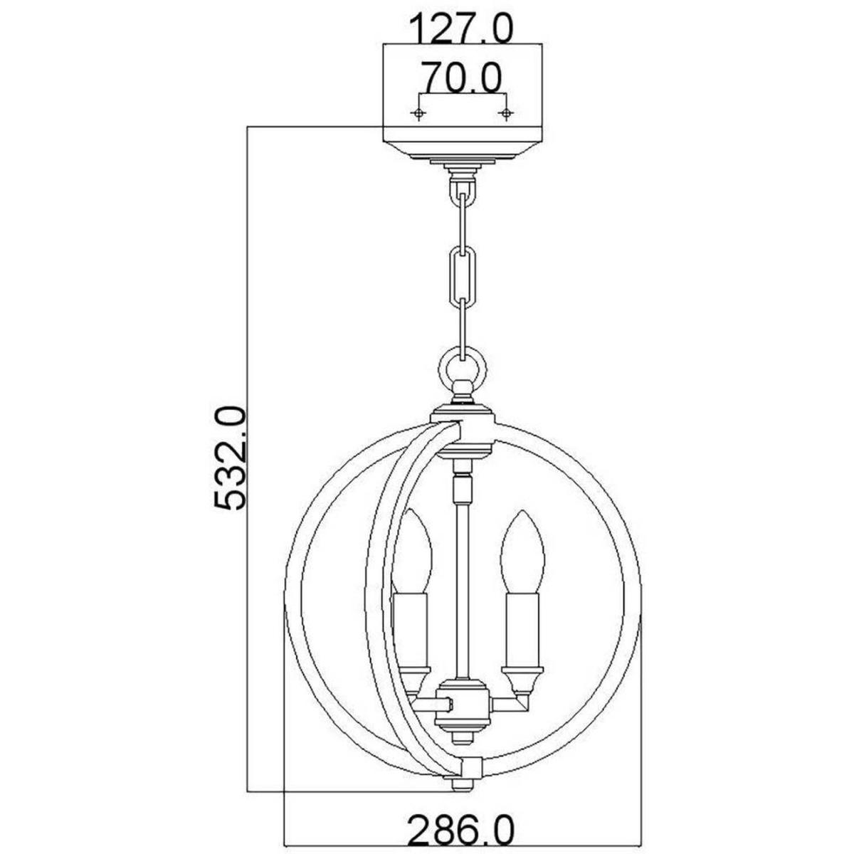 Corinne 3 Light Small Spherical Ceiling Pendant Polished Nickel, E14 - Polished Nickel – image 2