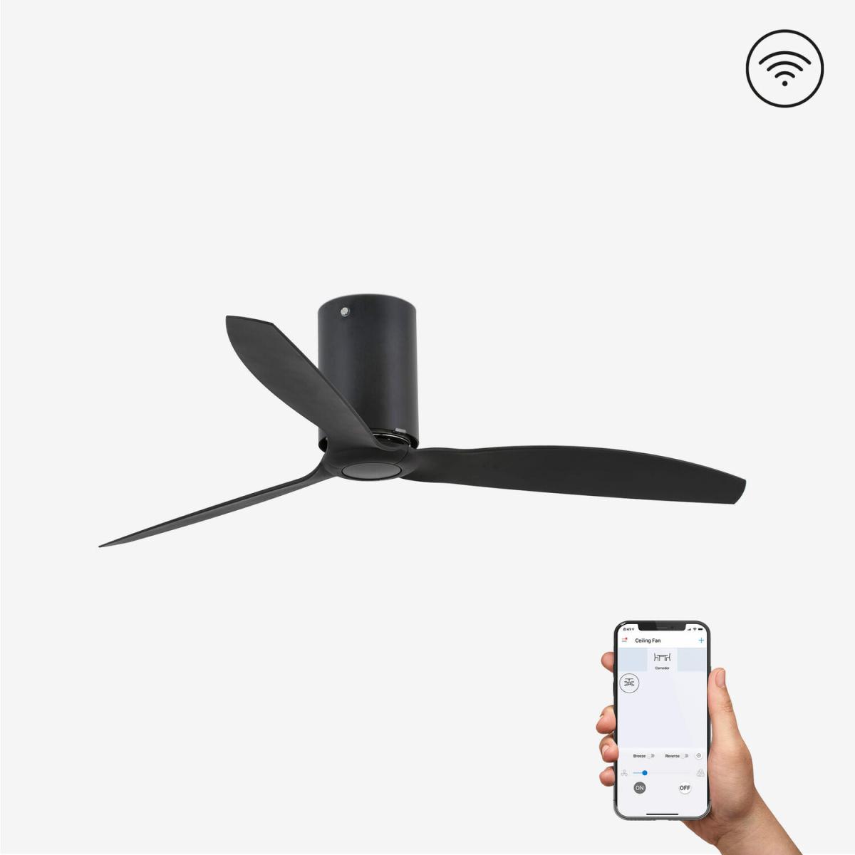 Mini Tube Fan Matt Black Ceiling Fan With DC Motor Smart - Matt Black – image 2
