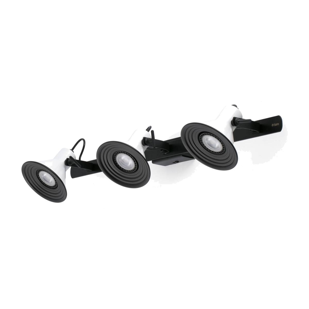 Cup 3 Light Indoor Adjustable Wall Spotlight White, Black, GU10 - White – image 1