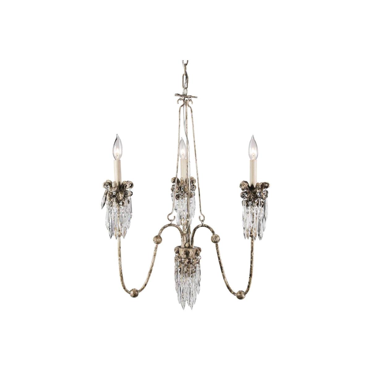 Venetian Chandelier 3 Light Beige, Gold Finish, E14 - Beige