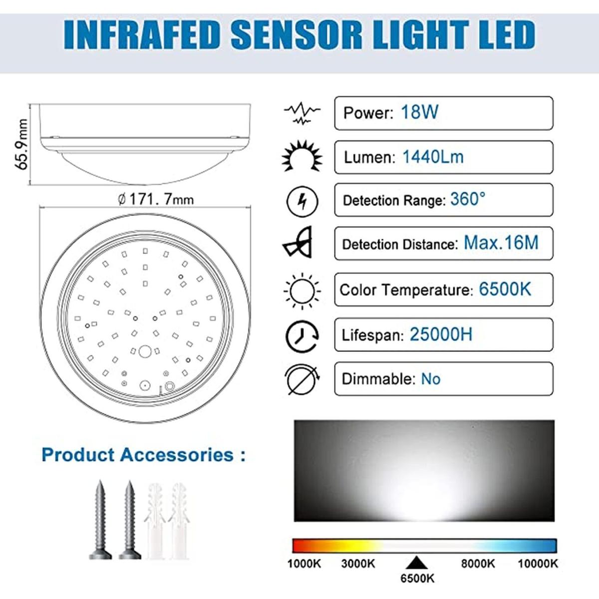 Microwave Sensor Ceiling Lights 24W - White / 18W – image 7