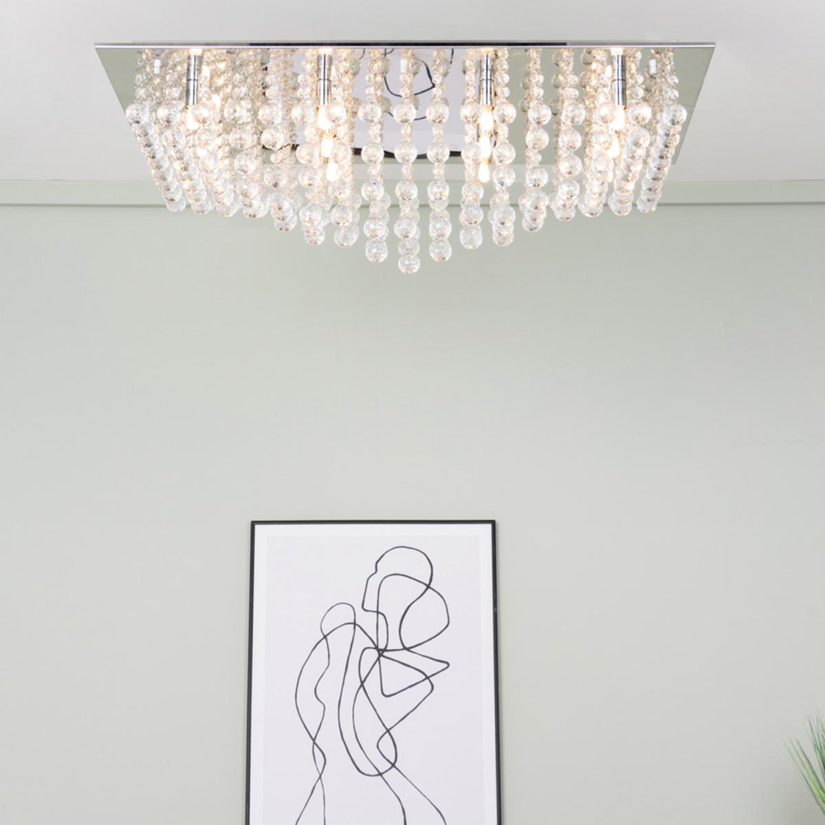 Galaxy Large Rectangular Flush Ceiling Light - Chrome – image 3