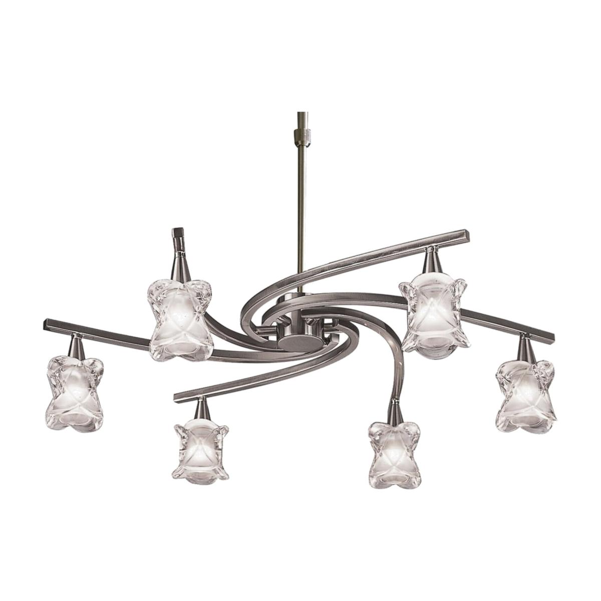 Rosa Telescopic Ceiling Pendant Semi Flush Convertible G9, Satin Nickel - Satin Nickel / 64cm – image 1